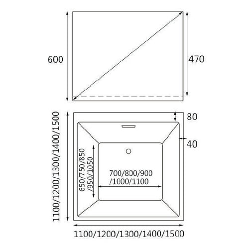 Dimensions for HERA Bathtub 1001