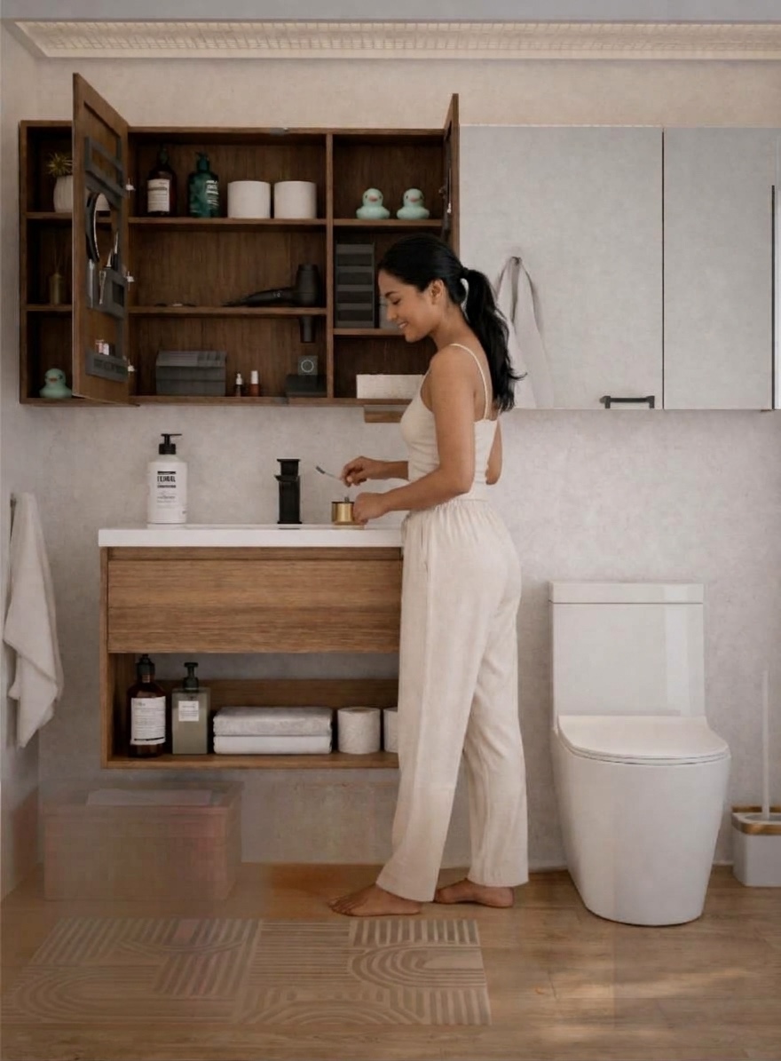 An ATHENA vanity beside a WC