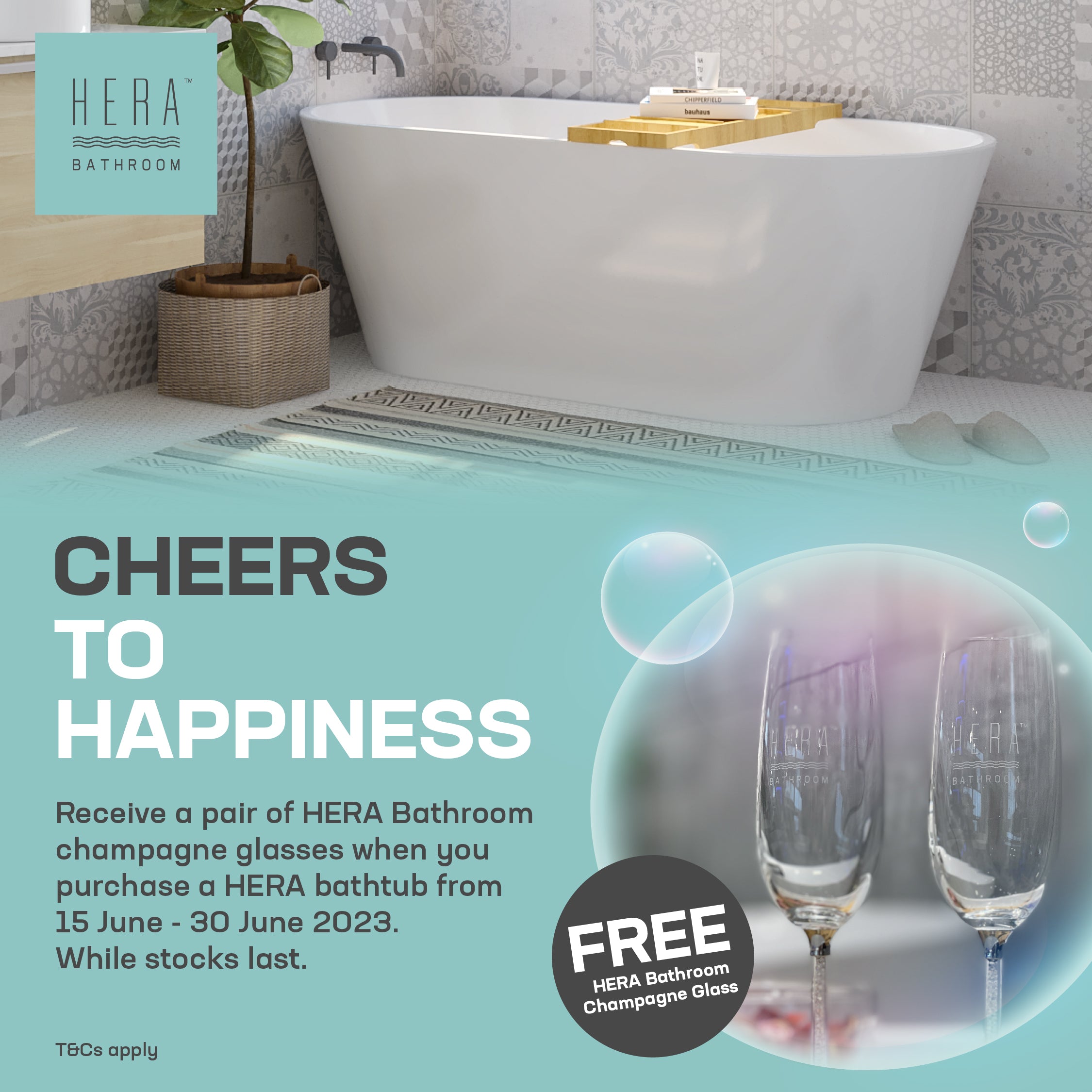 Giveaway: FREE HERA Bathroom Champagne Glass Set