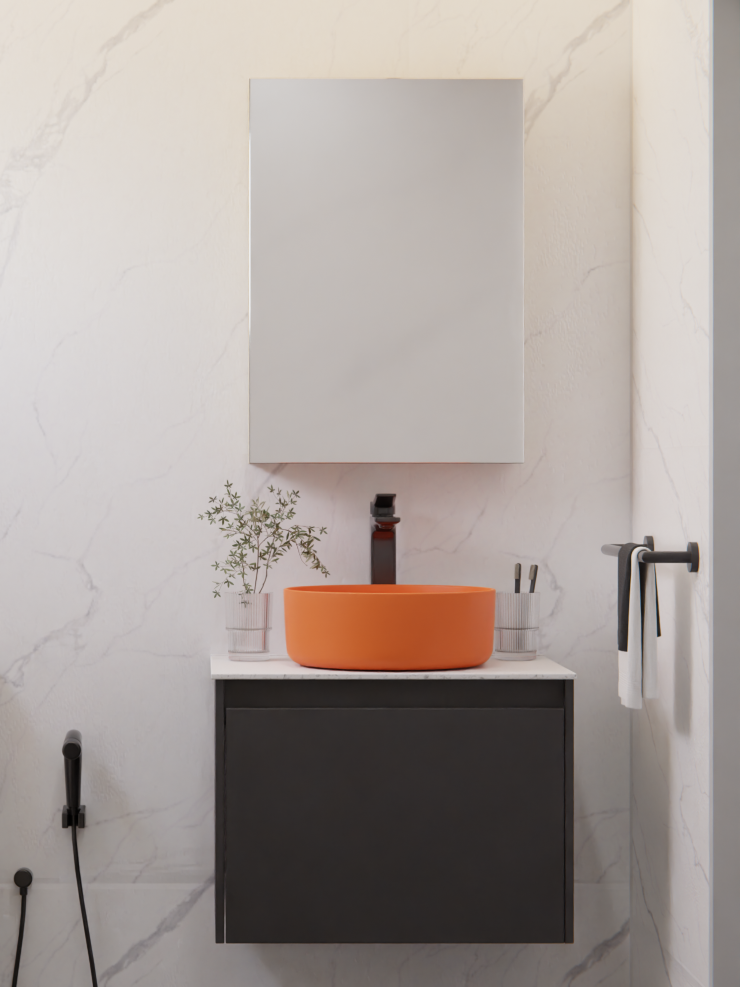 HERA Mirror Cabinet Graphite 5070MC-2-G