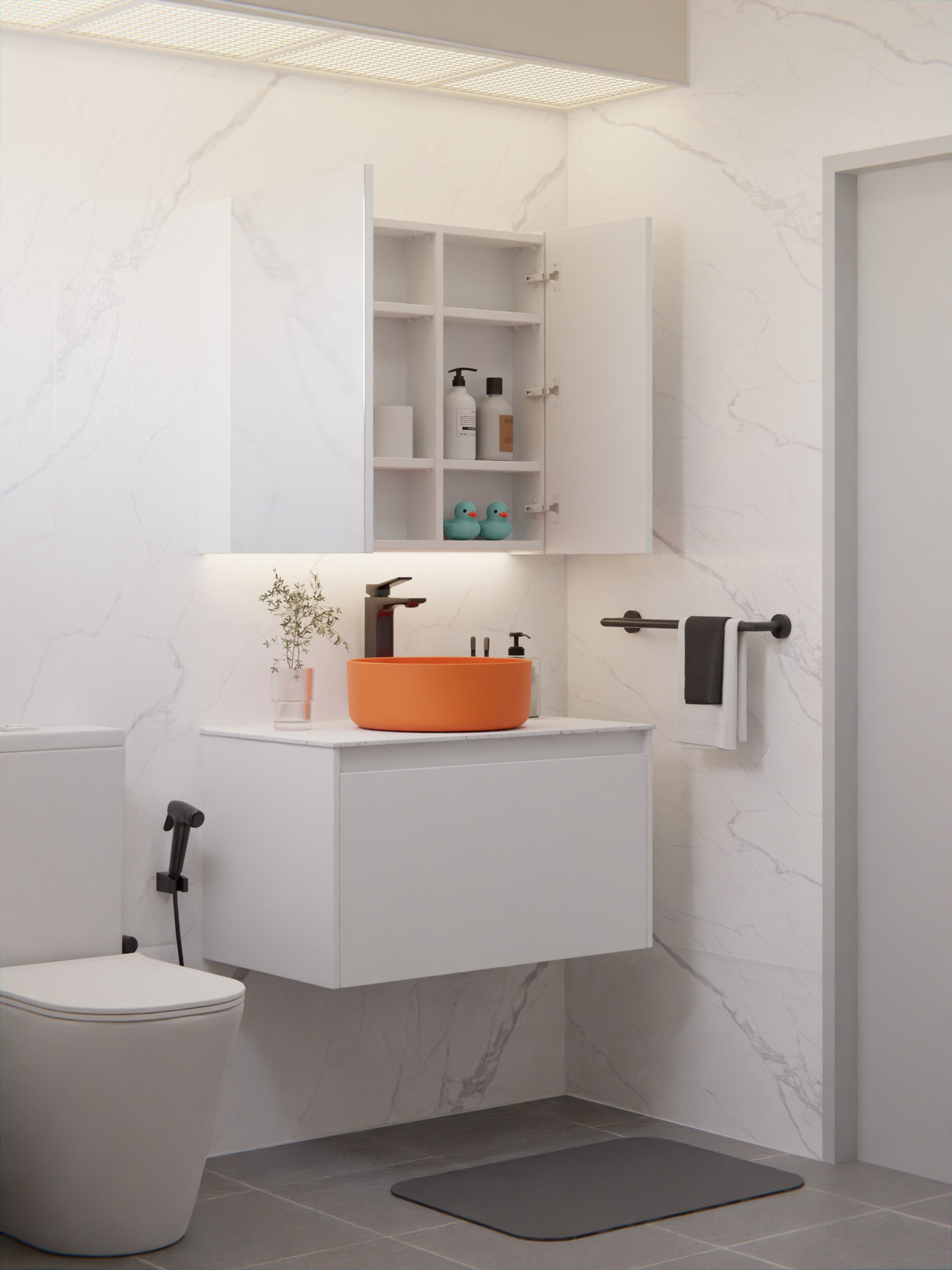 HERA 46 Vanity Cabinet Blanco