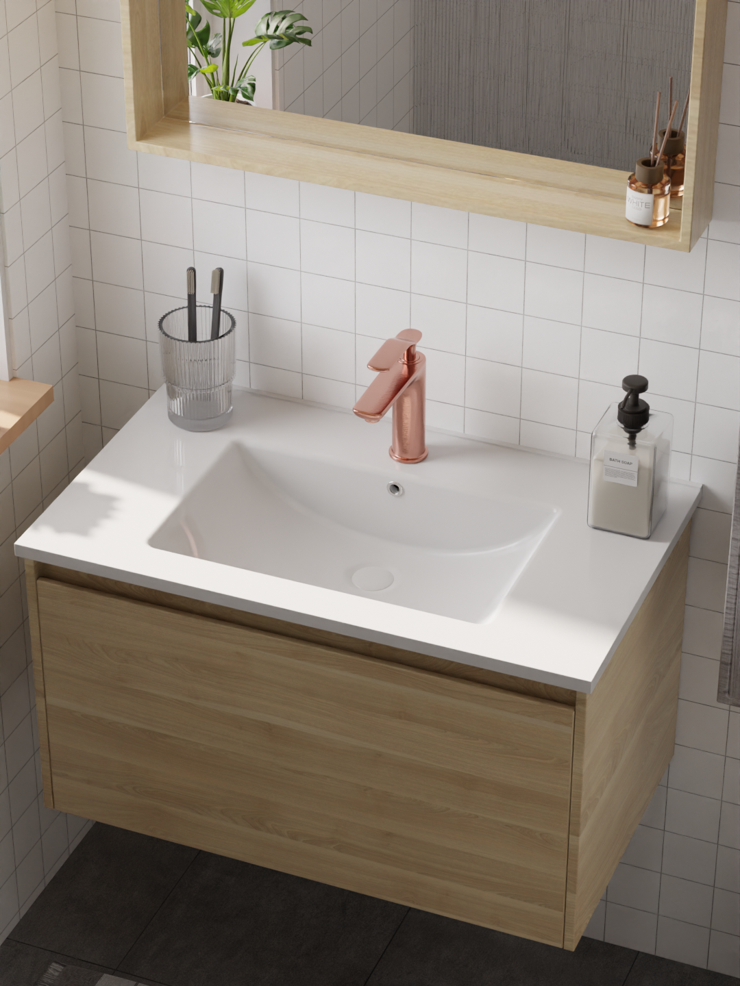 HERA Single-lever Basin Mixer Tap 8101 Rose Gold | Bathroom Faucet |Classic design for the traditional and classic look