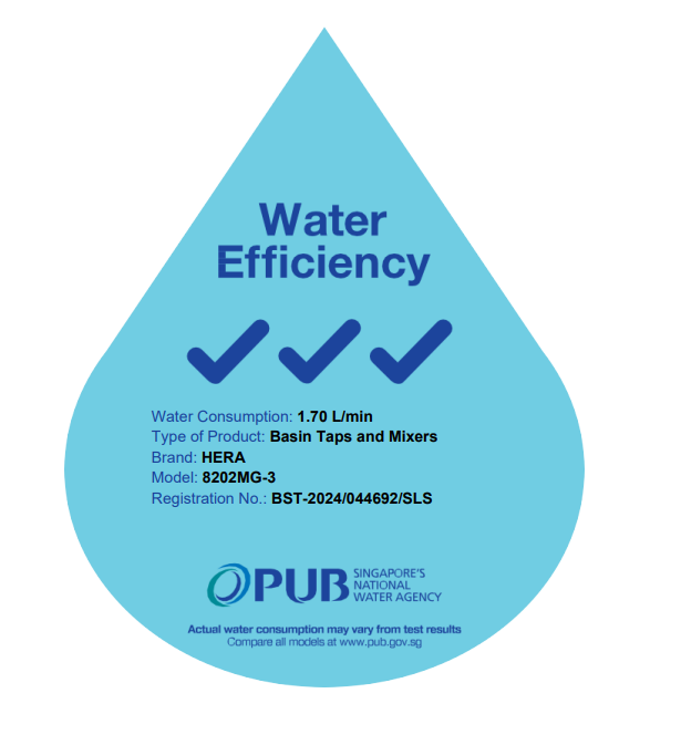 PUB water efficiency label for shower