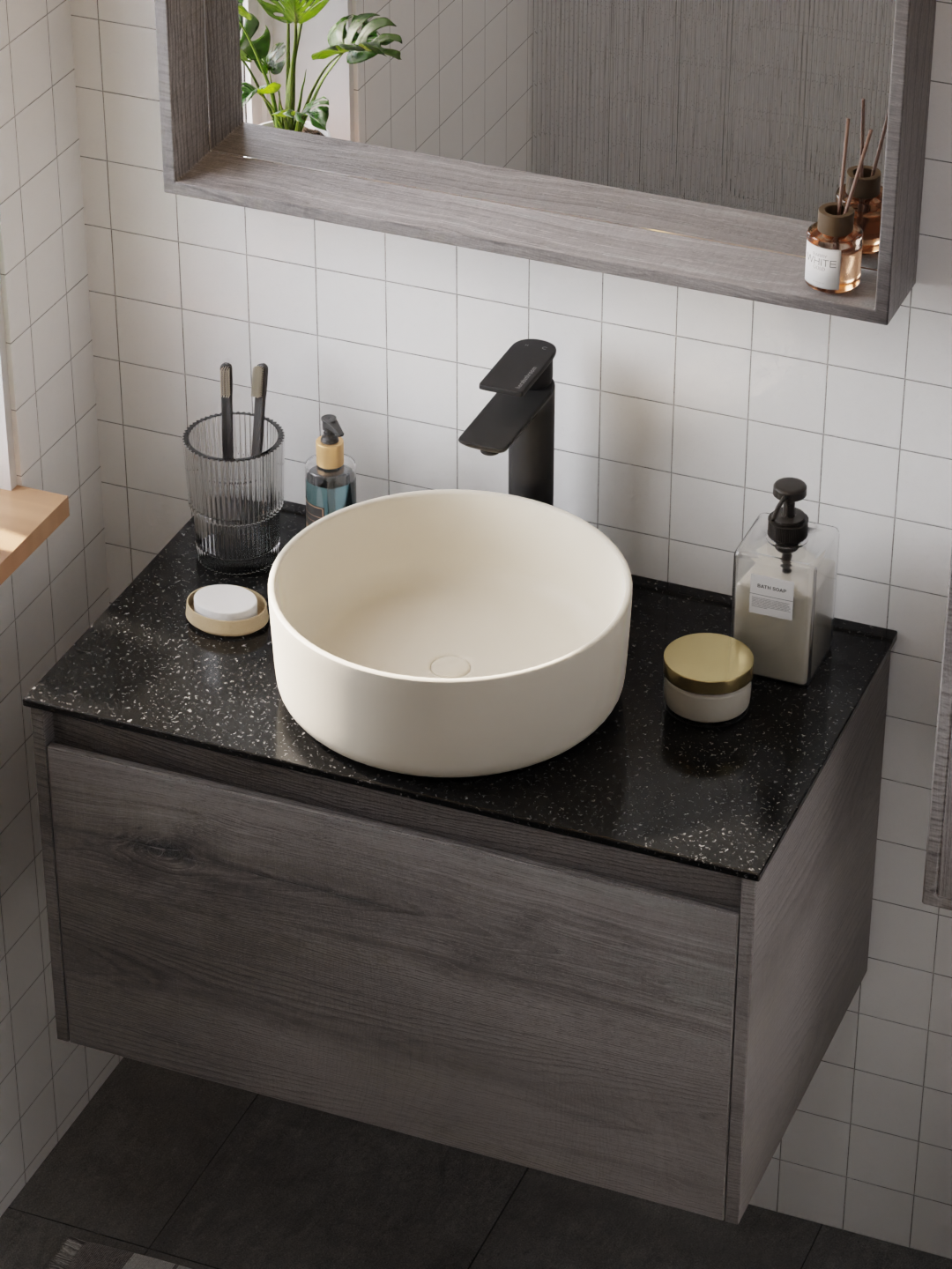 HERA Single-lever Basin Mixer Tap 8202 Matt Black | Bathroom Faucet |Modern design for the contemporary aesthetic