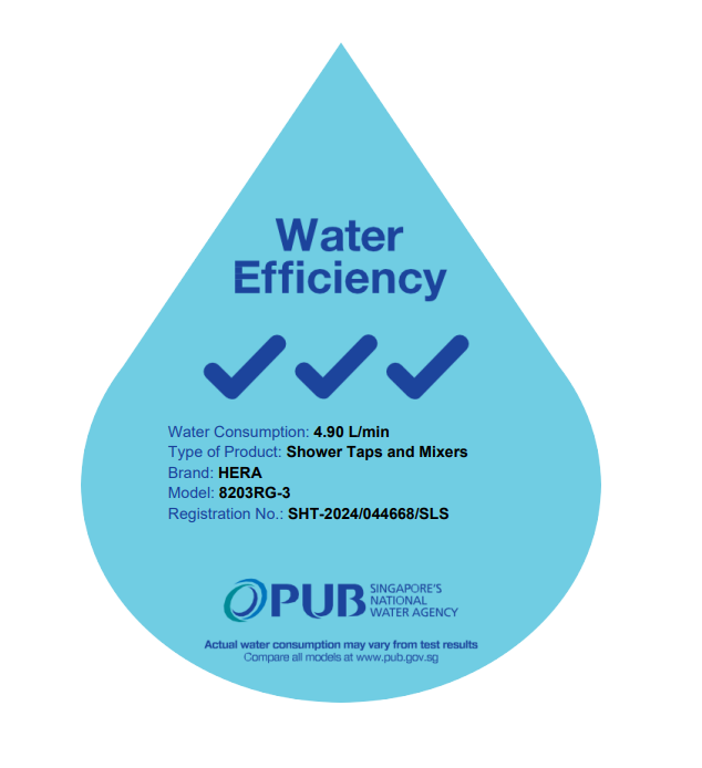 PUB approved water efficiency sticker