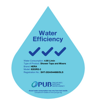 PUB approved water efficiency sticker