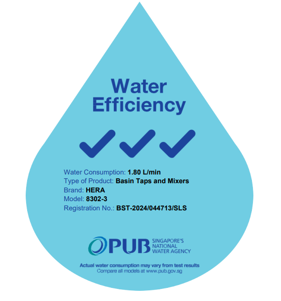 PUB approved water efficiency sticker