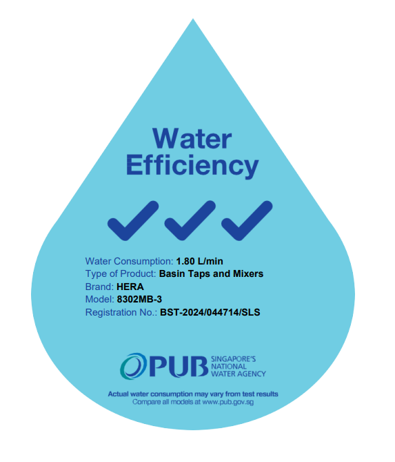 PUB approved water efficiency sticker