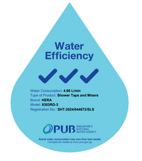 PUB water efficiency label for shower