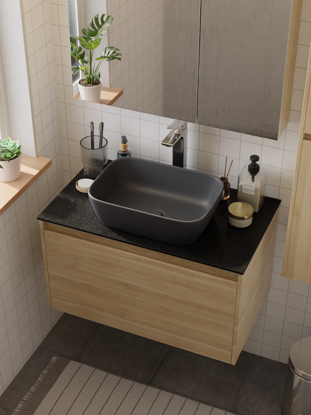 HERA Ceramic Basin Slate Grey 9029-M205