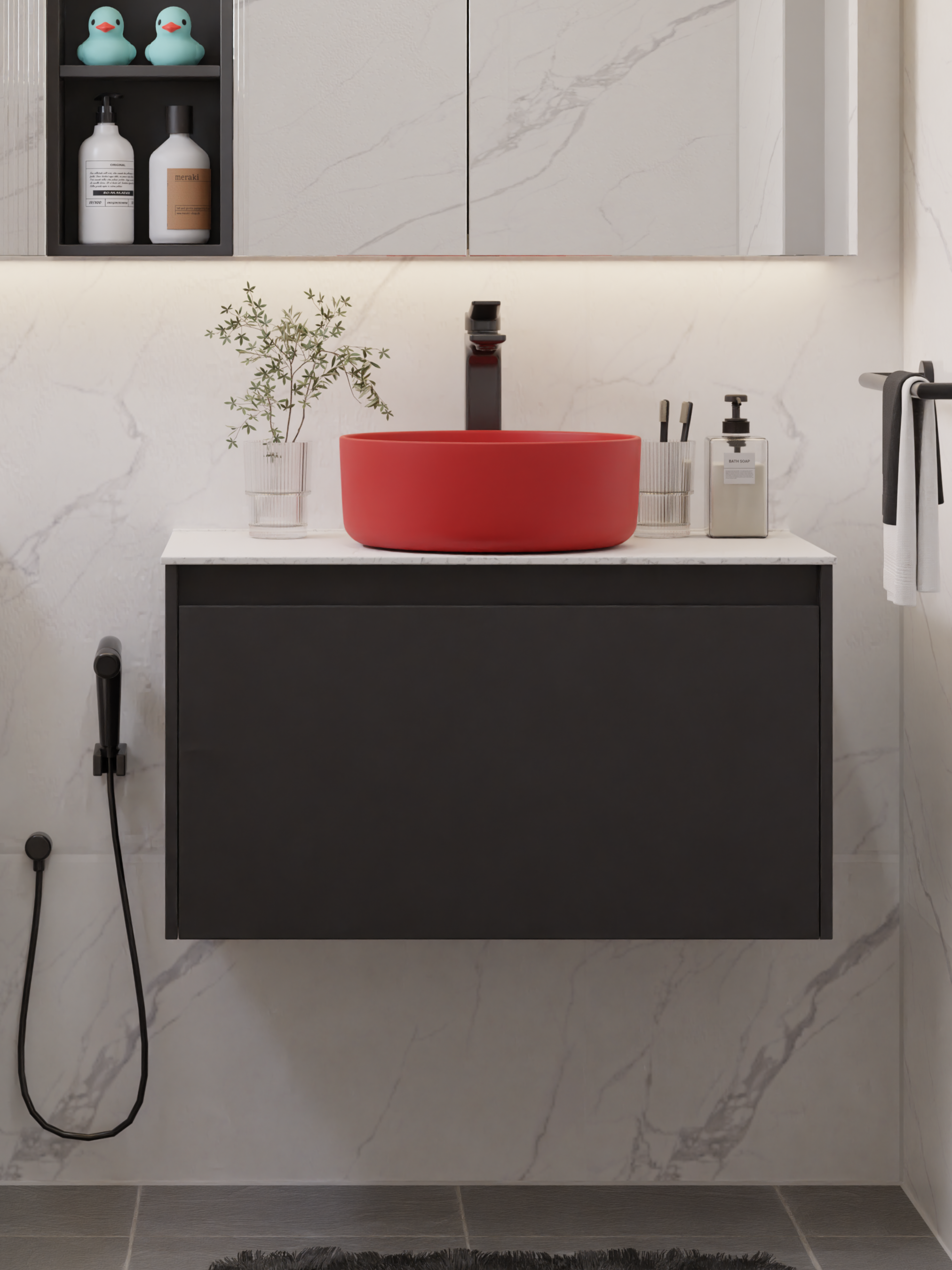 HERA 46 Vanity Cabinet Matt Black