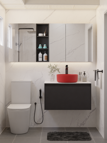 Matt Black Vanity Cabinet