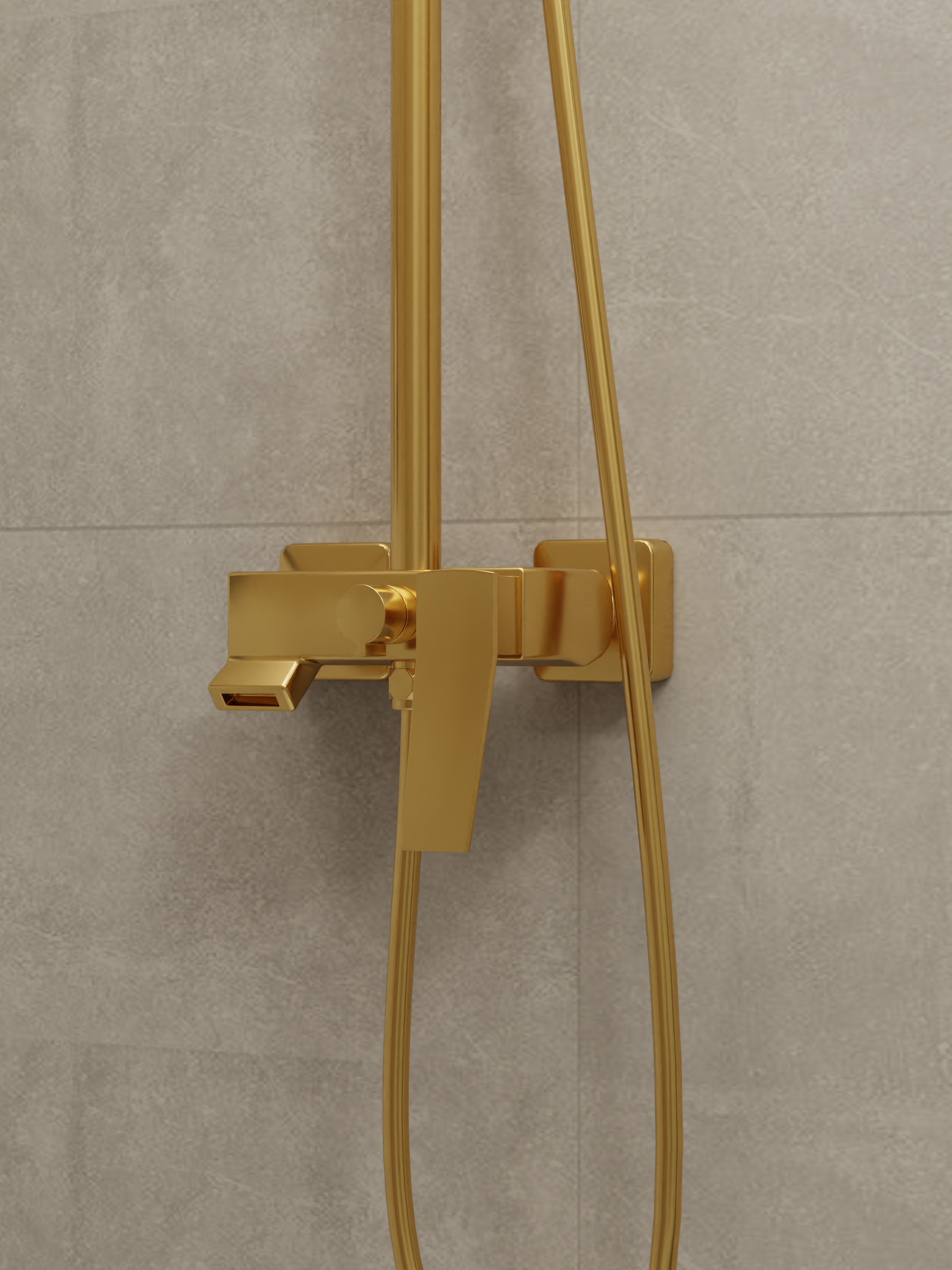 Rainshower System with Single-lever Shower Mixer Set 8303 Matt Gold