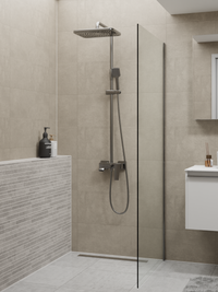  Single-lever Shower Mixer Set 8303 Gun Metal | Square Rain Shower Head
