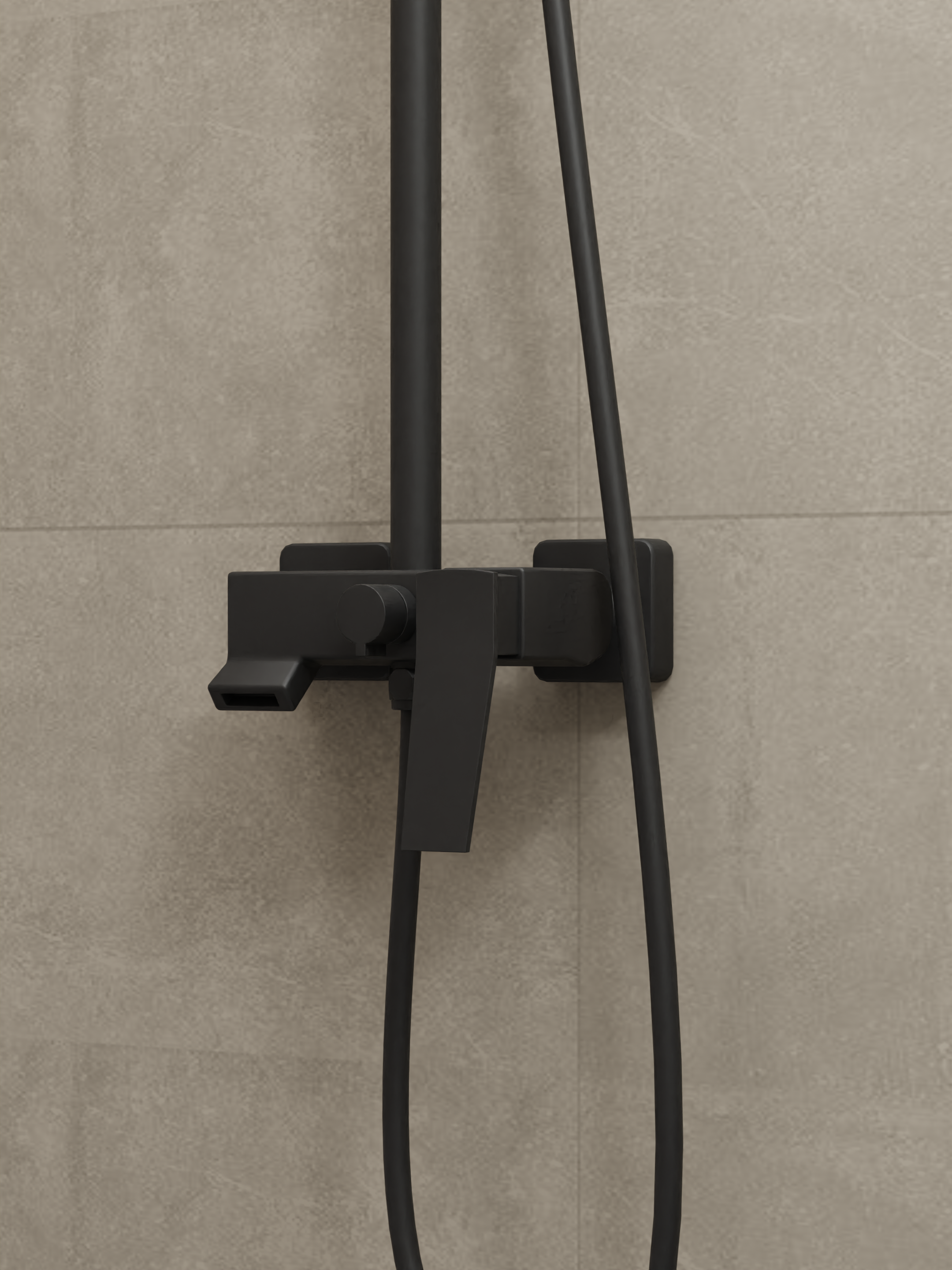 Rainshower System with Single-lever Shower Mixer Set 8303 Matt Black 
