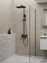 Rainshower System with Single-lever Shower Mixer Set 8303 Matt Black 