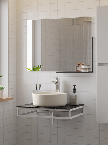HERA 304SS Countertop Support Frame Matt White 60CTF-WH