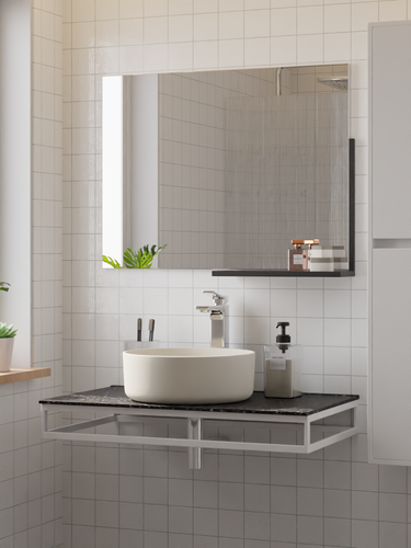 HERA 304SS Countertop Support Frame Matt White 80CTF-WH