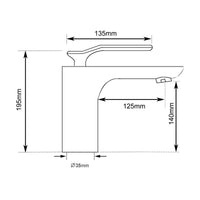 Dimensions for HERA Single-lever Basin Mixer Tap 8101 Chrome