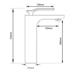 HERA Single-lever Basin Mixer Tap 8102 Matt Black | Bathroom Faucet |Classic design for the traditional and classic look