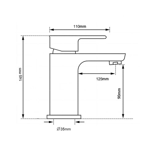 HERA Single-lever Basin Mixer Tap 8201 Gun Metal | Bathroom Faucet |Modern design for the contemporary aesthetic