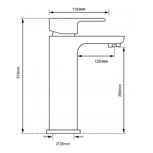 HERA Single-lever Basin Mixer Tap 8202 Gun Metal | Bathroom Faucet |Modern design for the contemporary aesthetic