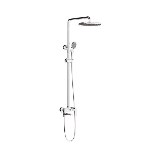 HERA Rainshower System with Single-lever Shower Mixer Set 8203 Chrome | Round Rain Shower Head