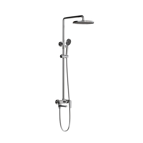 HERA Rainshower System with Single-lever Shower Mixer Set 8203 Gun Metal | Round Rain Shower Head