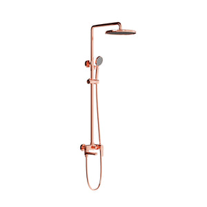 HERA Rainshower System with Single-lever Shower Mixer Set 8203 Rose Gold | Round Rain Shower Head