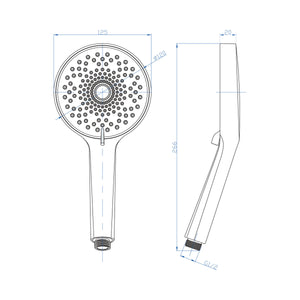 HERA Rainshower System with Single-lever Shower Mixer Set 8203 Chrome | Round Rain Shower Head