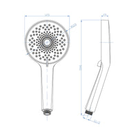 HERA Rainshower System with Single-lever Shower Mixer Set 8203 Matt Black | Round Rain Shower Head