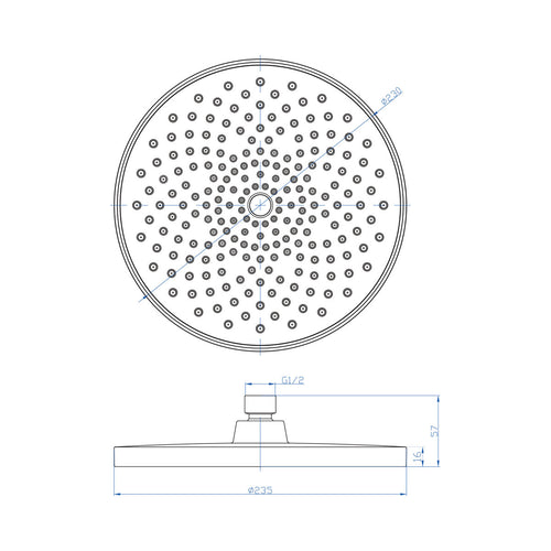 HERA Rainshower System with Single-lever Shower Mixer Set 8203 Chrome | Round Rain Shower Head