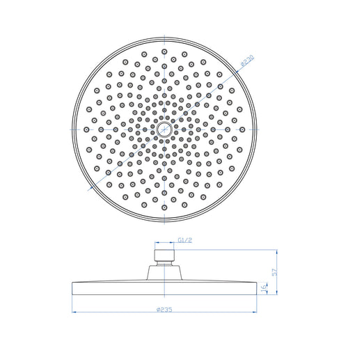 HERA Rainshower System with Single-lever Shower Mixer Set 8203 Rose Gold | Round Rain Shower Head