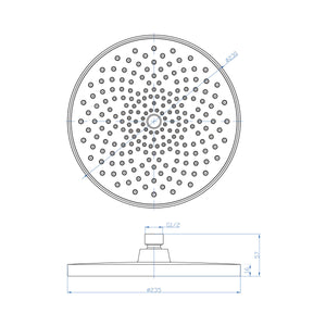 HERA Rainshower System with Single-lever Shower Mixer Set 8203 Matt Black | Round Rain Shower Head