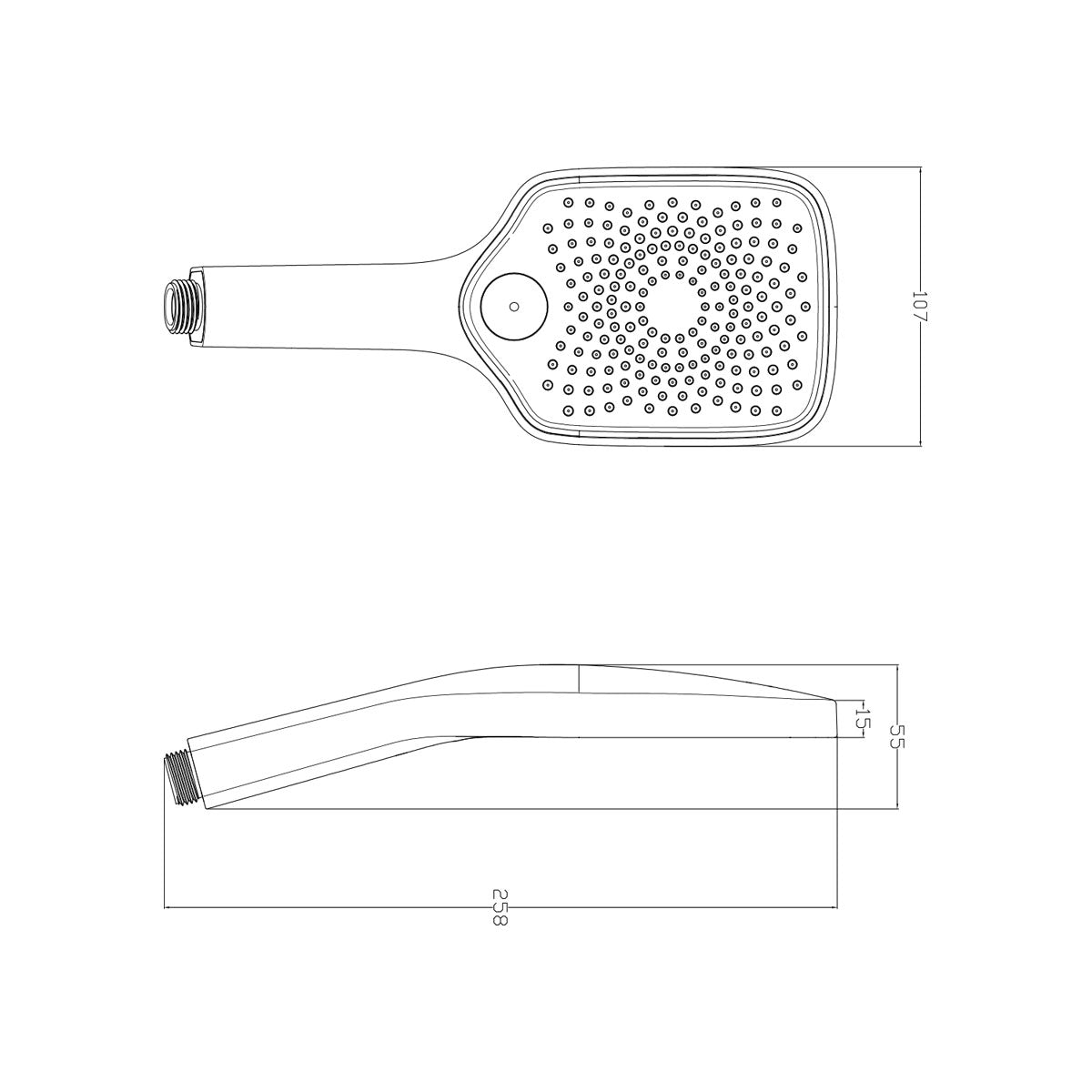 Dimension of  Single-lever Shower Mixer Set 8303 Rose Gold | Square Rain Shower Head