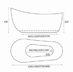 Hera Bathtub 1018, Oval HDB Bathtub, No hacking, No tiling - SaniQUO | The Concept Store For Your Bathroom