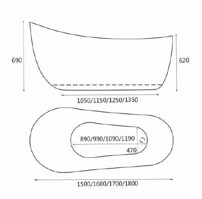Hera Bathtub 1018, Oval HDB Bathtub, No hacking, No tiling - SaniQUO | The Concept Store For Your Bathroom