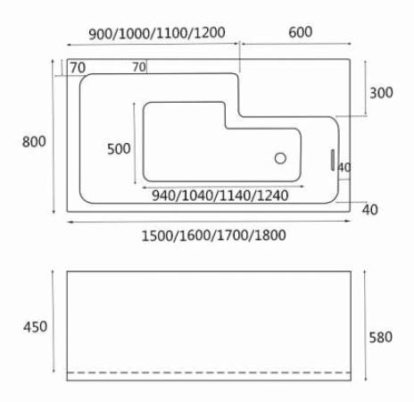 Hera Bathtub 1019, Rectangular HDB Bathtub with Side Slope, No hacking, No tiling - SaniQUO | The Concept Store For Your Bathroom