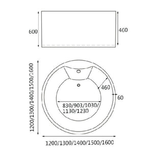 HERA Bathtub 1007, Round Shape Standalone Tub