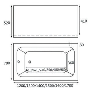 HERA Bathtub 1008, Wall to Wall sealed up