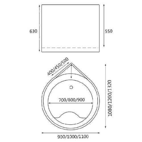 HERA Bathtub 1015, Corner Rain Drop Shape Soak Tub