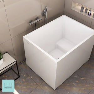 Hera Bathtub 1009, Portable HDB Bath tub in rectangular shape. Available with seat or without seat - SaniQUO | The Concept Store For Your Bathroom