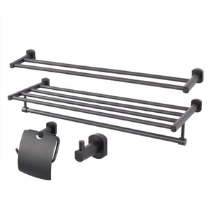 MATT BLACK RACKS & HOLDERS 4-PC SET - SaniQUO | The Concept Store For Your Bathroom