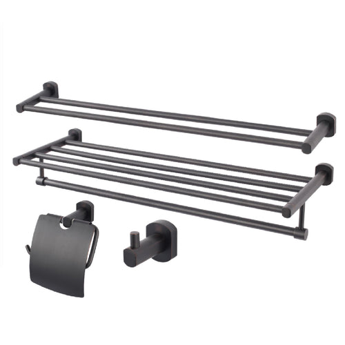 MATT BLACK RACKS & HOLDERS 4-PC SET - SaniQUO | The Concept Store For Your Bathroom