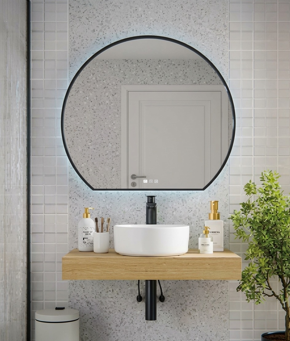 HERA Luna LED mirror, Matt Black