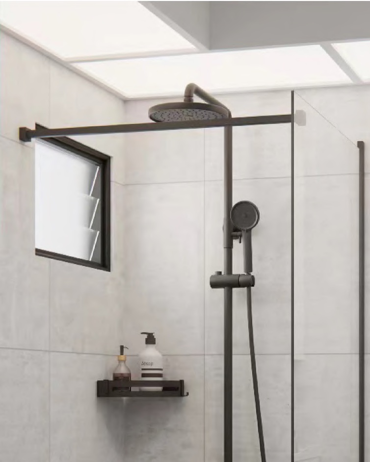 A Matt Black rain shower set